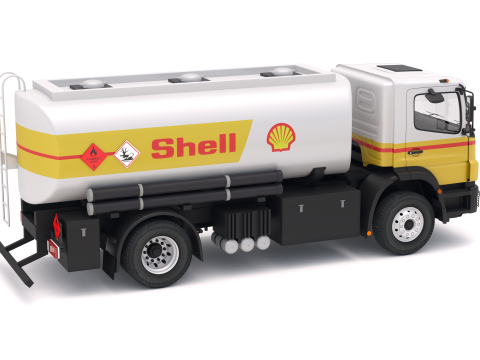 Camión cisterna Mercedes-Benz Axor Shell Modelo 3D