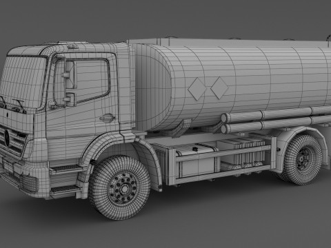 Camión cisterna Mercedes-Benz Axor Shell Modelo 3D