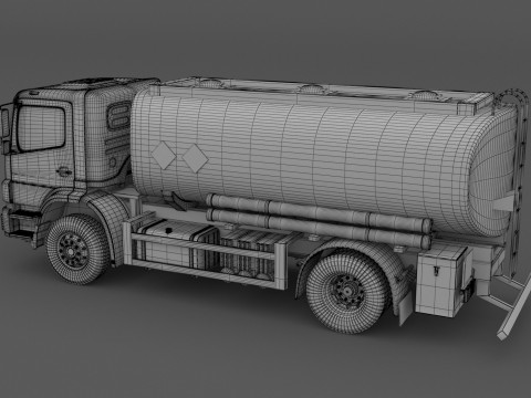 Camión cisterna Mercedes-Benz Axor Shell Modelo 3D
