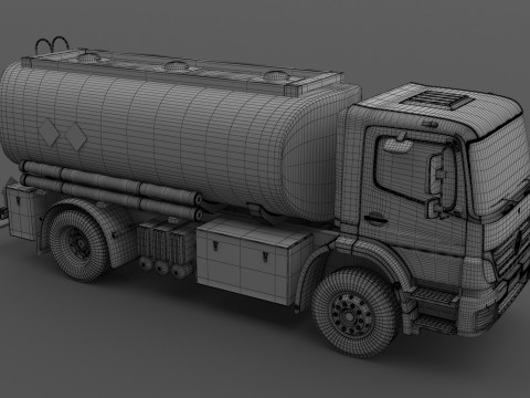 Camión cisterna Mercedes-Benz Axor Shell Modelo 3D