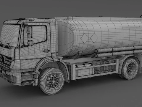 Camion-citerne Mercedes-Benz Axor BP Modèle 3D