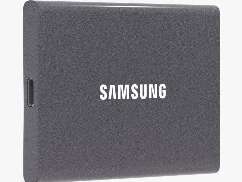 सैमसंग पोर्टेबल एसएसडी टी7 टाइटन ग्रे 3D मॉडल