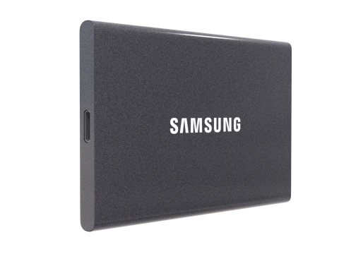 Przenośny dysk SSD Samsung T7 Titan w kolorze szarym Model 3D
