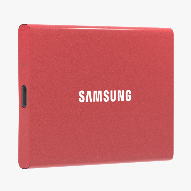 सैमसंग पोर्टेबल एसएसडी टी7 रेड 3D मॉडल .c4d .max .obj .3ds .fbx .stl .blend