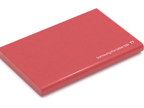 सैमसंग पोर्टेबल एसएसडी टी7 रेड 3D मॉडल