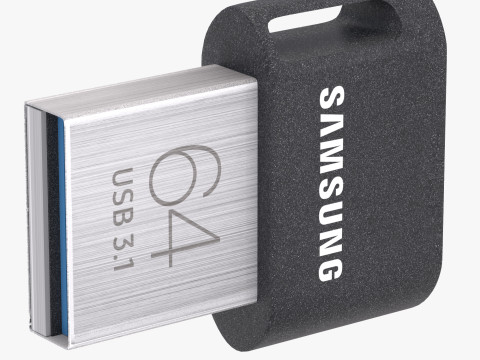 Флешка Samsung Fit Plus Samsung 64 ГБ 3D Модель