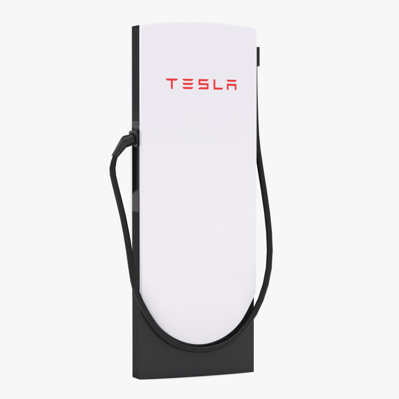 Tesla Supercharger V4 3D Модель .c4d .max .obj .3ds .fbx .stl .blend
