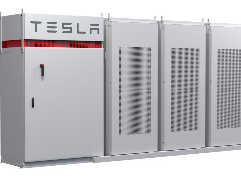Sistema de almacenamiento Tesla Modelo 3D