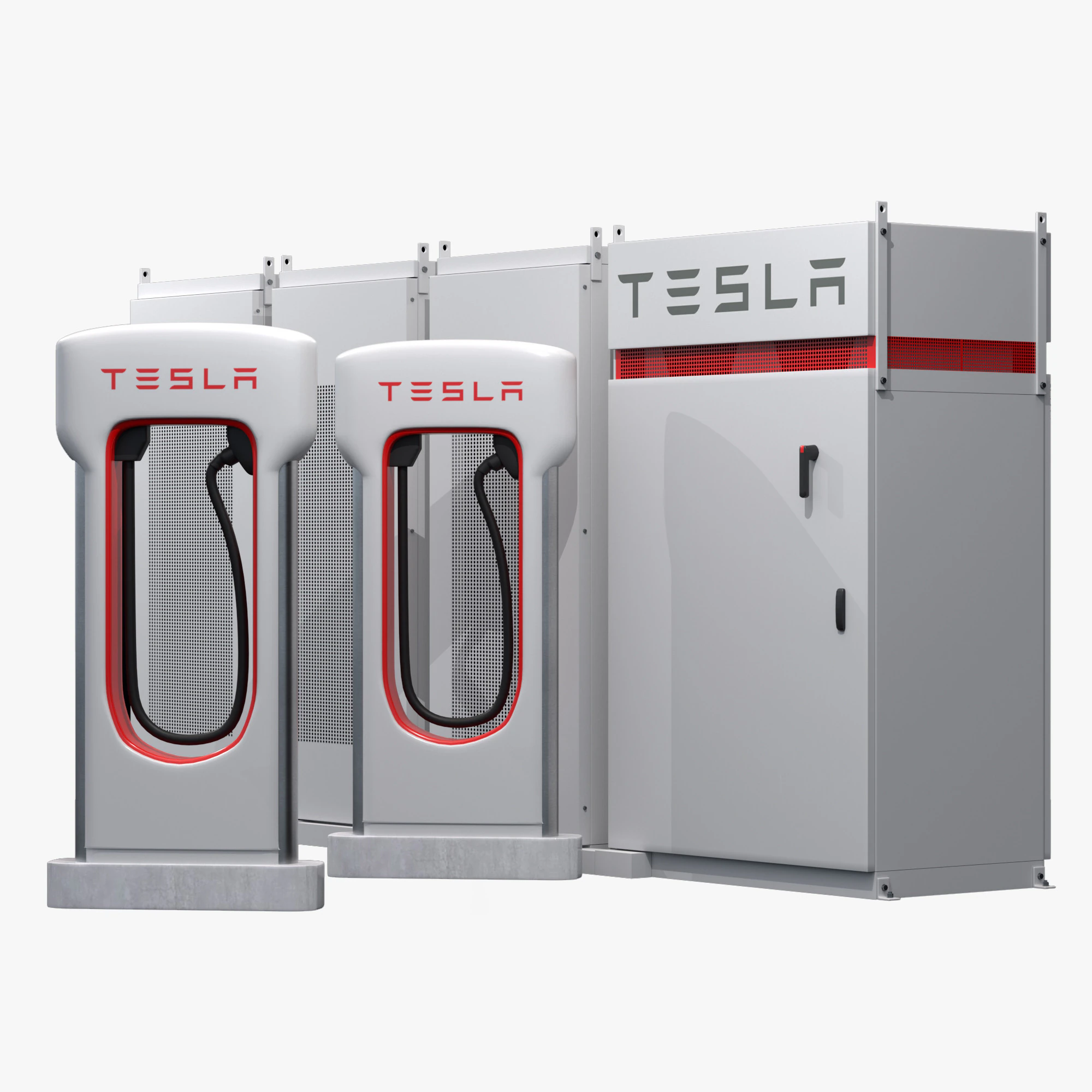 Tesla Storage System and Charger 3D Model .c4d .max .obj .3ds .fbx .stl .blend 