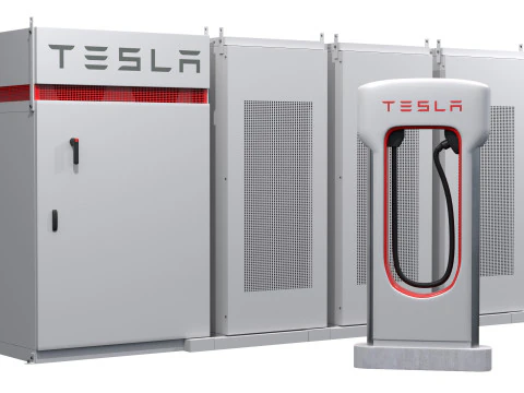 Tesla Storage System and Charger 3D Model