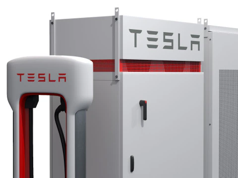 Tesla Storage System and Charger 3D Model