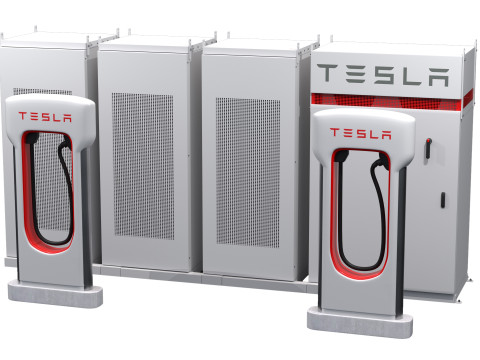 Sistema de armazenamento e carregador Tesla Modelo 3D
