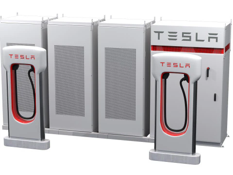 Tesla Storage System and Charger 3D Model
