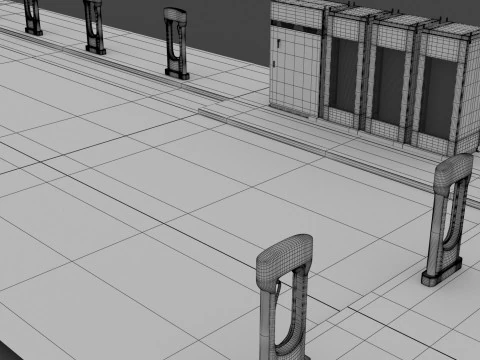 Tesla Supercharger Station 3D Model