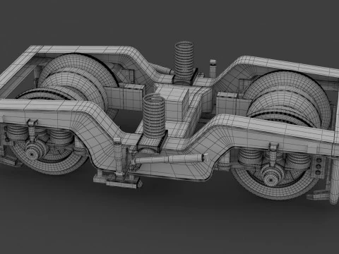 電車台車 3Dモデル