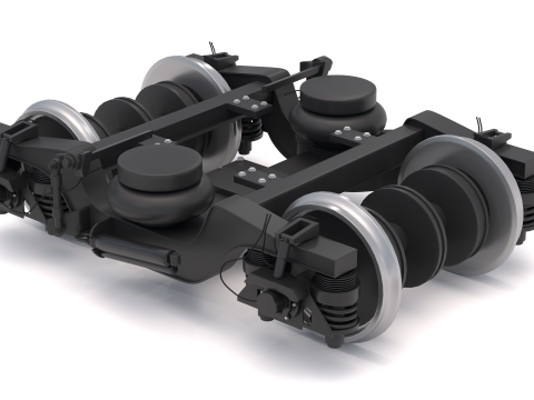 Візок колеса поїзда 2 3D Модель