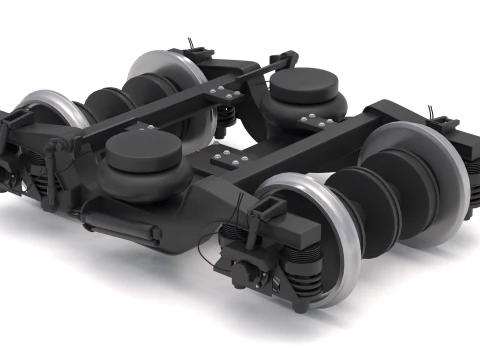 Bogie da roda do trem 2 Modelo 3D