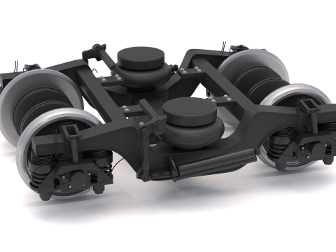 Колесная тележка поезда 2 3D Модель