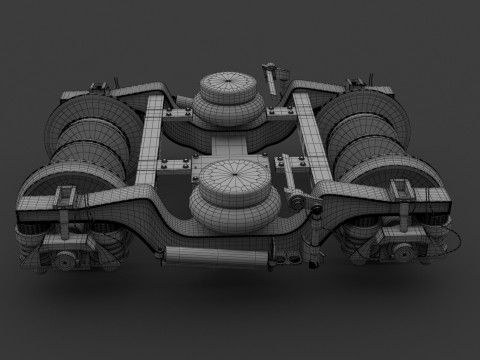 Колесная тележка поезда 2 3D Модель