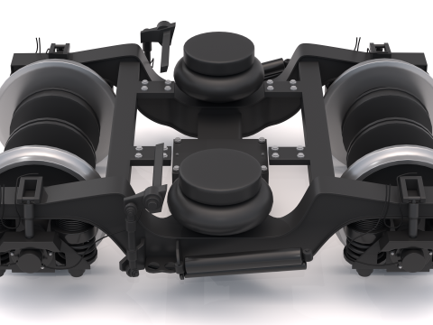 Колесная тележка поезда 2 3D Модель