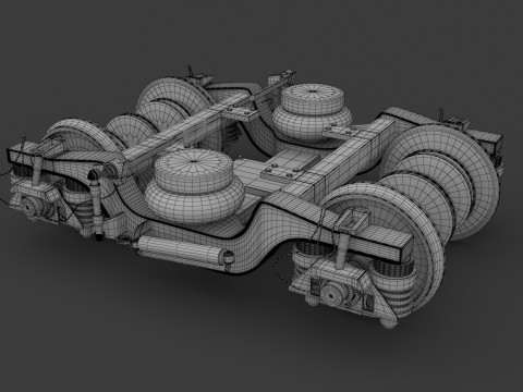 Колесная тележка поезда 2 3D Модель