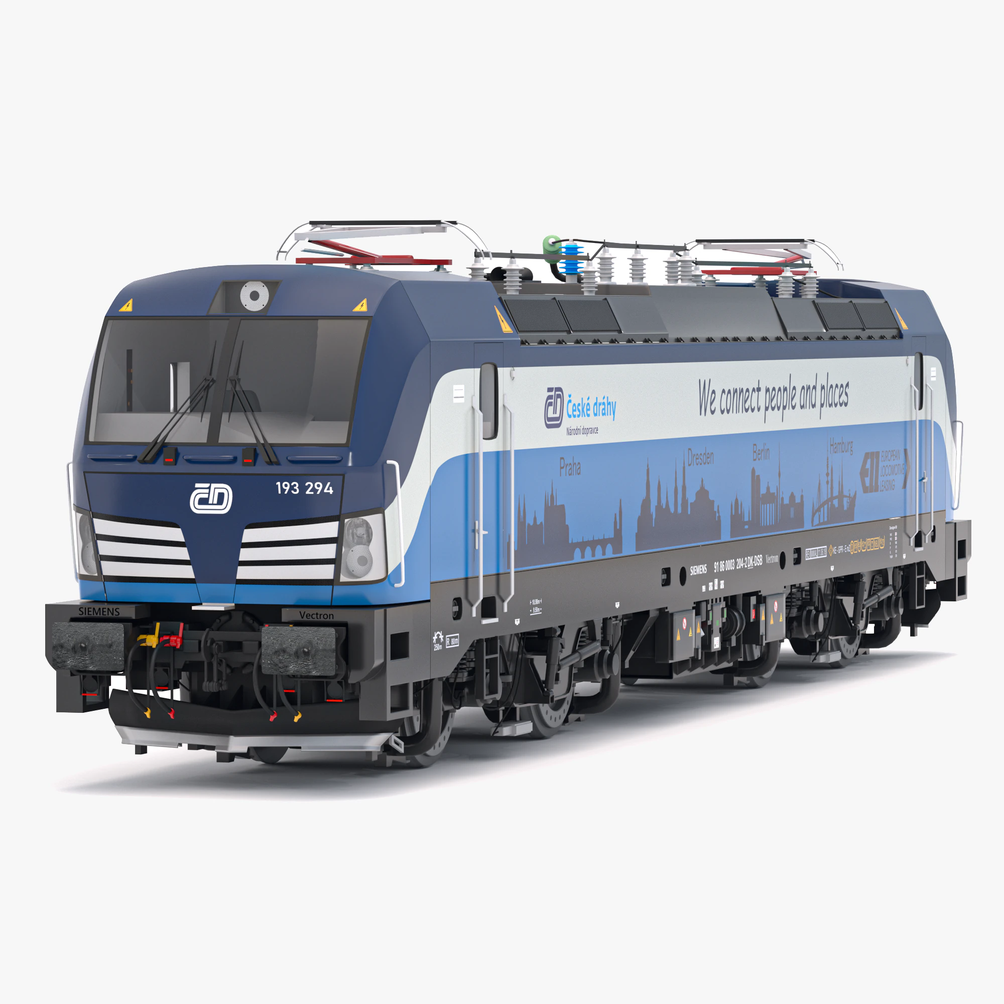 Siemens Vectron Ceske Drahy Modelo 3D .c4d .max .obj .3ds .fbx .stl .blend