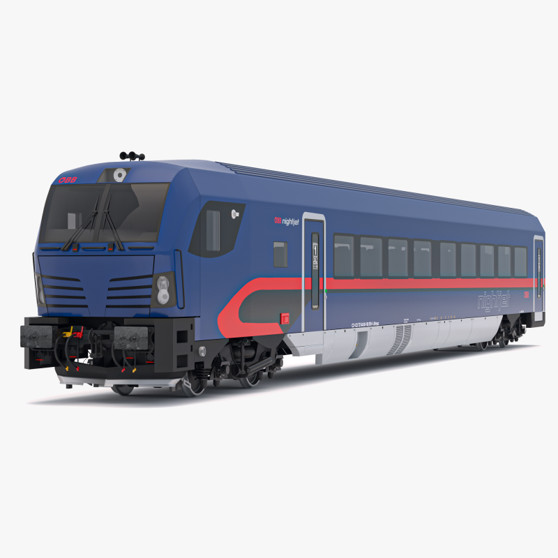 西门子 Vectrain 机车 OBB nightjet 3D 模型 .c4d .max .obj .3ds .fbx .stl .blend 