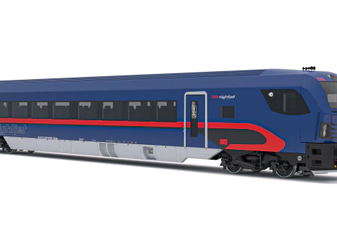 Locomotiva Siemens Vectrain OBB nightjet Modello 3D
