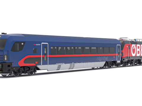 Siemens Vectron - Vectrain OBB Nightjet Train Collection 1 3D Model