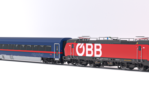 Siemens Vectron - Vectrain OBB Nightjet Train Collection 1 3D Model