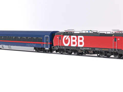 Siemens Vectron - Collezione Vectrain OBB Nightjet Train 1 Modello 3D
