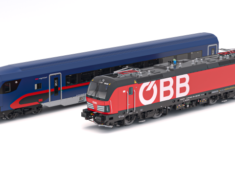 Siemens Vectron - Vectrain OBB Nightjet Train Collection 1 3D Model