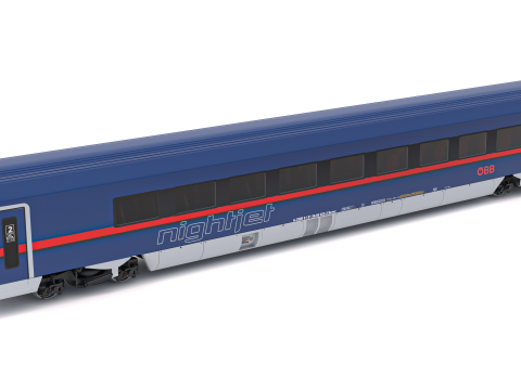Vagone ferroviario Ampz OBB Nightjet 1 Modello 3D