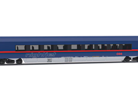 Vagone ferroviario Ampz OBB Nightjet 1 Modello 3D