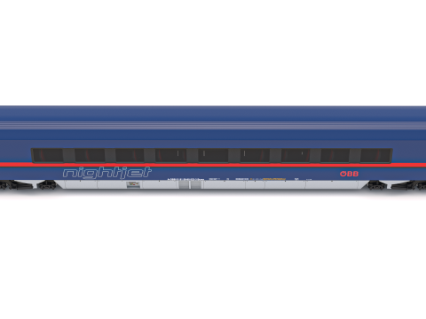 Vagone ferroviario Ampz OBB Nightjet 1 Modello 3D