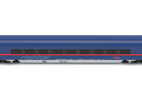 Vagone ferroviario Ampz OBB Nightjet 1 Modello 3D