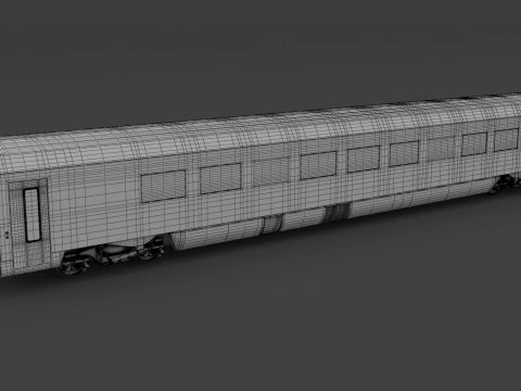 Vagone ferroviario Ampz OBB Nightjet 1 Modello 3D
