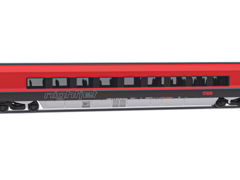 Ampz Rail Wagon OBB Nightjet 3 3D Модель