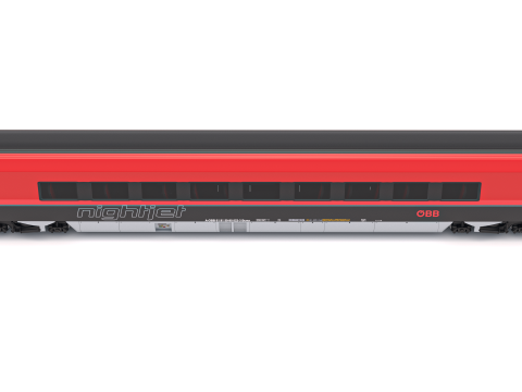 Ampz Rail Wagon OBB Nightjet 3 3D Модель