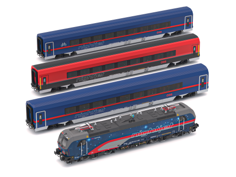 Пасажирський потяг OBB Nightjet Collection 1 3D Модель