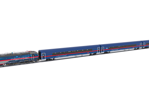 Treno passeggeri OBB Nightjet Collection 2 Modello 3D