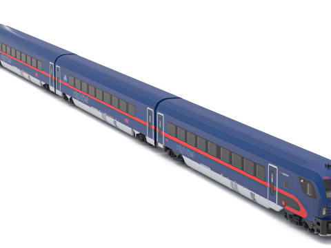 Treno passeggeri OBB Nightjet Collection 2 Modello 3D