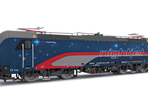 Treno passeggeri OBB Nightjet Collection 2 Modello 3D