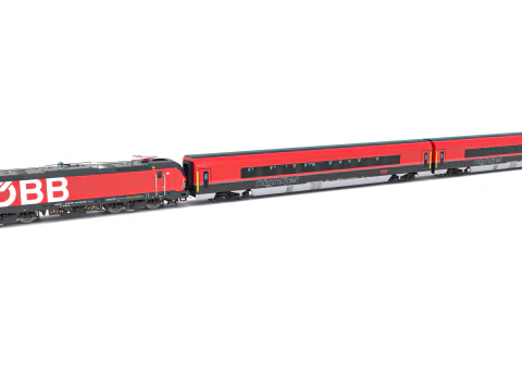 Treno passeggeri OBB Nightjet Collection 3 Modello 3D