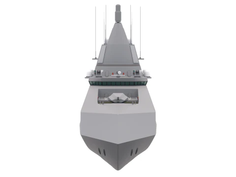 Stealth Navy Frigate 3D Model
