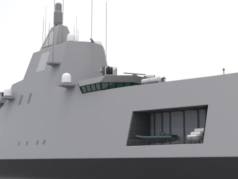 Stealth Navy Frigate 3D Model