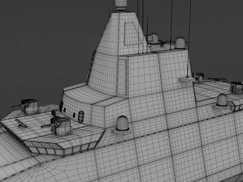 Stealth Navy Frigate 3D Model