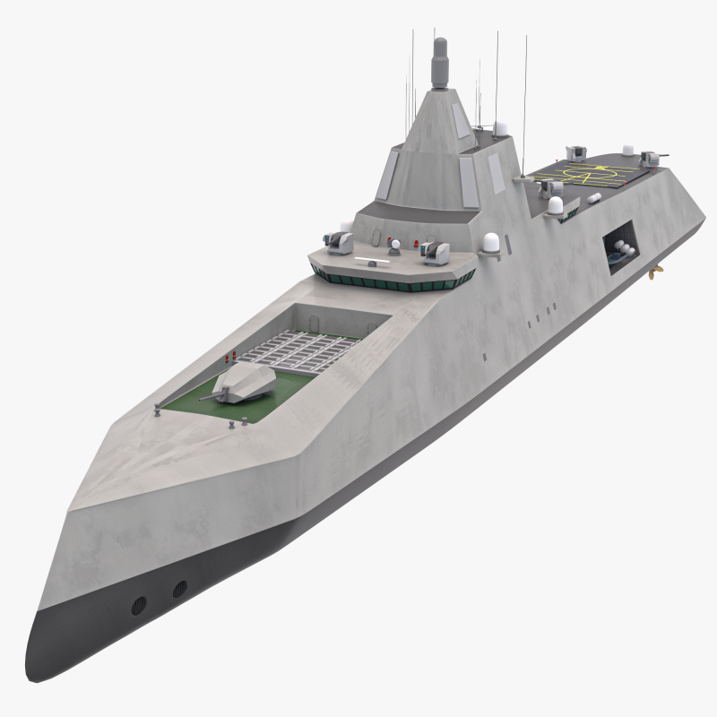 Stealth Navy Fregatte v2 3D Modell .c4d .max .obj .3ds .fbx .stl .blend