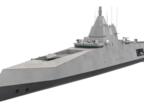 Stealth Navy Frigate v2 3D Model