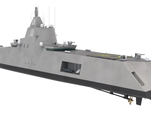 Stealth Navy Frigate v2 3D Model